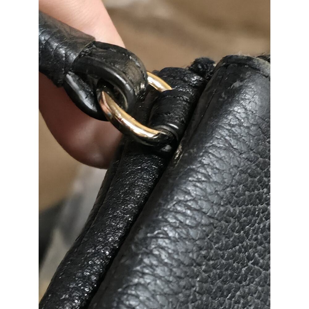 COACH Double Corner Zip WRISTLET BLACK Pebbled Leather Clutch Purse 2016 - Picture 6 of 10